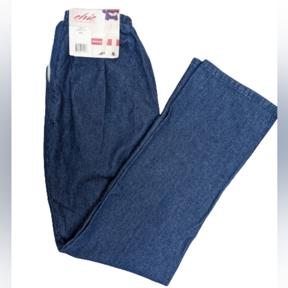 Chic vintage misses high rise full-on wide legs denim pants size 8